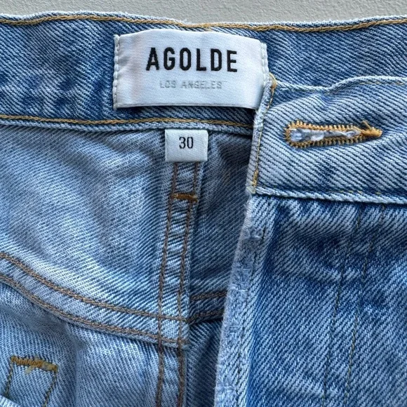 AGOLDE Size 30 - Parker Long Jean Shorts in Swapmeet Blue - Picture 3 of 4